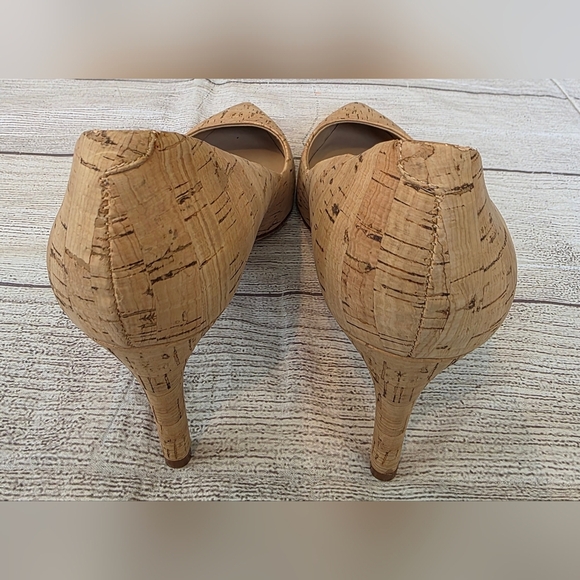 Diane Von Furstenberg DVF Tan Cork Point Toe Women’s High Heels Pumps Size 8.5 - Picture 6 of 11